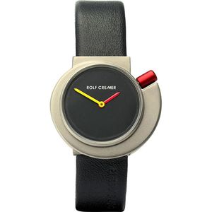 Rolf Cremer SPIRALE II - horloge - dames - titanium - kalfsleer - cadeautip