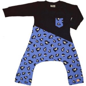 Onesie geschikt voor Pavlik, gipsbroek en Broek geschikt voor Pavlik, gipsbroek en spreidbroek Panter blauw-goud/zwart
