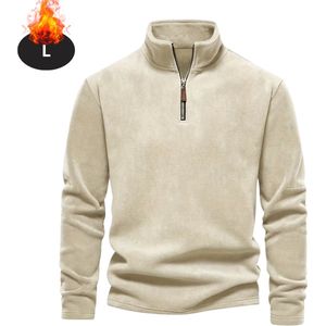 Bovista Quarter Zip Heren - Sweater - Sweaters - Hoodie - Warme Trui - Vest - Lang - Coltrui - Abrikoos - M