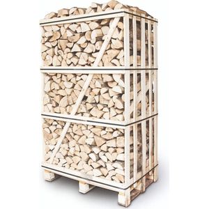 Haardhout berken grote pallet 1.8m3 ovengedroogd brandhout voor open haard of hout kachel