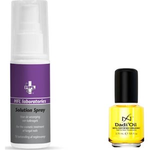 HFL + Famous Names - combi pack - voetverzorging - solution spray + dadi oil 3,75 ml