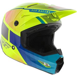 FLY Racing - Kinetic Drift - Crosshelm - Blauw Hi-Vis Charcoal