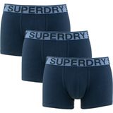 Superdry 3P boxer trunks basic blauw II - XL