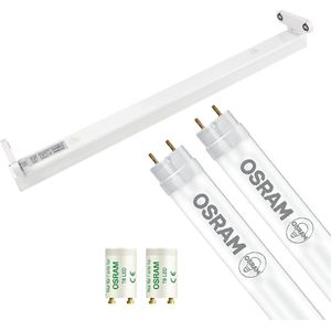 LED TL Armatuur met T8 Buis - OSRAM SubstiTUBE Value EM 865 - Igia Dybolo - 60cm Dubbel - 15.2W - Helder/Koud Wit 6500K