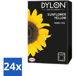 Dylon - Textielverf - Sunflower Yellow - Kleurvaste Textielverf - 350g - Voordeelverpakking - 24 stuks