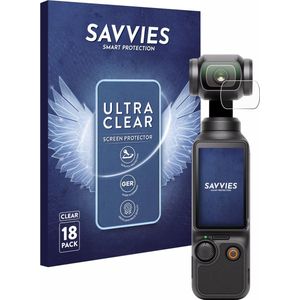 Savvies - Screenprotector voor DJI Osmo Pocket 3 (Lens) - Folie Beschermfolie transparant 18 Stuks