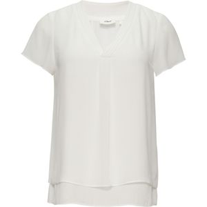 s.Oliver BLACK LABEL Blouse - Wit - Dubbel-Laag-Look - V-Halslijn