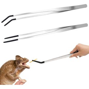 Aquariumpincet 2 stuks - Roestvrij staal, Extra lang (27 cm) - Voor aquariumplanten en reptielen