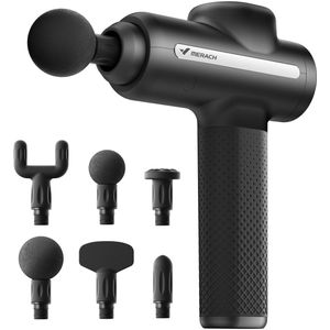 MERACH Massageapparaat - Borstelloze motor krachtige massagepistool met 6 opzetstukken - 5 standen, Compleet spierontspanningsset voor diepe weefselmassage - 4 uur batterijduur, automatische stop - massagegun voor lichaam, rug & schouders
