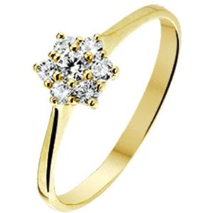 The Jewelry Collection Ring Zirkonia - Goud