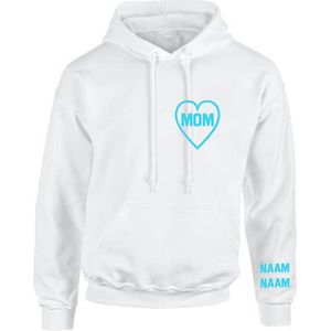 Hoodie dames - Moederdag hoodie - met naam of namen kinderen - Maat XL