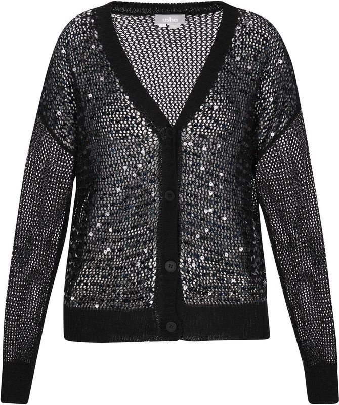usha - Fashion Look - Cardigan - V-hals - Met Pailletten