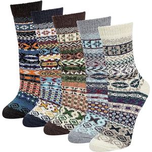 Winter Merino kleurrijke sokken dames gezellige wollen sokken thermosokken warme dikke ademende gebreide sokken functionele sokken dames eenheidsmaat 36-42