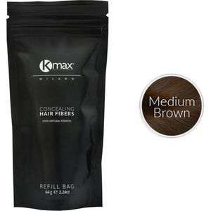 Kmax keratine haarvezels - Medium bruin (64 gr)