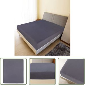 The Living Store Jersey Hoeslaken - 160 x 200 cm - Antraciet