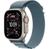 Apple - Watch Ultra 3 - Smartwatch - 49mm - Natural Titanium Case - Light Blue Alpine Loop Medium