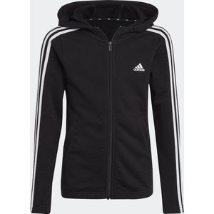 adidas Sportswear Essentials 3-Stripes Ritshoodie - Kinderen - Zwart- 164