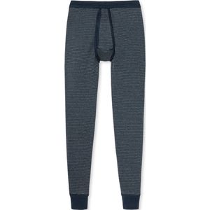 SCHIESSER Original Feinripp lange onderbroek (1-pack) - heren onderbroek lang met opening donkerblauw dwarsstrepen - Maat: XXL