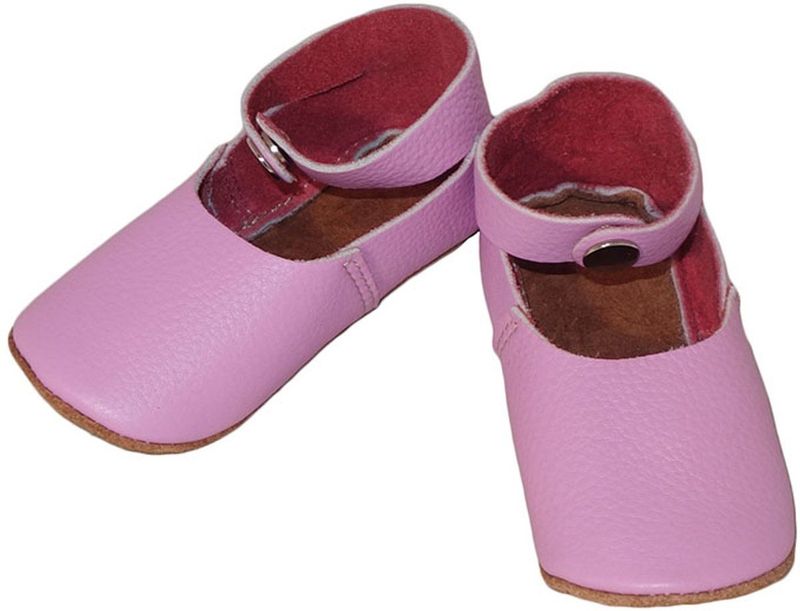 Klompslofjes - Leer - Blauw - Enkelbandje