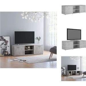 vidaXL TV-meubel - Klassieke stijl - Hoogwaardig bewerkt hout - 120x34x37cm - Betongrijs - Kast