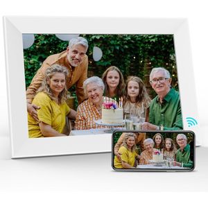 Digitale fotolijst met WiFi en Frameo App - 10.1 inch HD+ IPS Display - 32GB - Wit