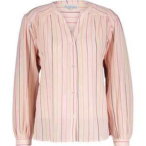 Red Button Blouse SRB4243 Lurex stripe - Soft pink