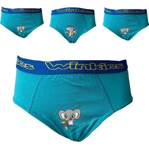 Embrator jongens Onderbroeken 4-stuks met opdruk turquoise 110/116