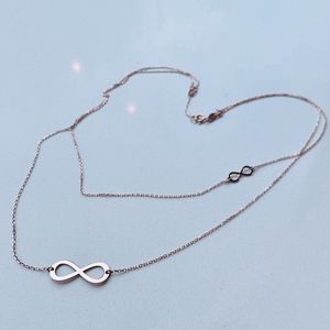 Layer ketting | collier | infinity | AG925 | Rosekleurig
