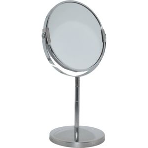 Chroom Verzilverde Make-upspiegel Rond Op Standaard - 13 cm