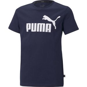 PUMA ESS Logo Tee B Jongens T-shirt - Donkerblauw - Maat 152