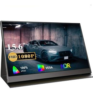 Portable Monitor – Draagbaar Scherm – Extra Monitor – USB-C Monitor – Laptop Scherm – 15,6 Inch Full HD – IPS Paneel Met Dubbele Speakers