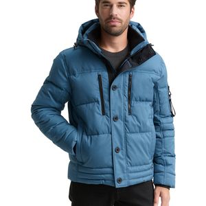 TOM TAILOR - Winterjas - Donkerblauw/Zwart - Gewatteerde Jas - Met Capuchon