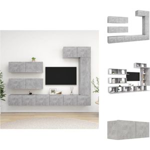 vidaXL televisiemeubelset Hangend Betongrijs - 80 x 30 x 30 cm - Stevig en duurzaam - Kast