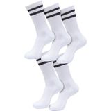 Urban Classics - Double Stripe - Sokken - Wit/Zwart - 5-Pack