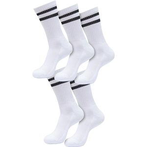 Urban Classics - Double Stripe - Sokken - Wit/Zwart - 5-Pack