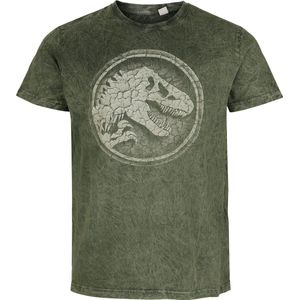 Jurassic Park Jurassic World - Cracked Earth Logo Heren T-shirt - groen - M