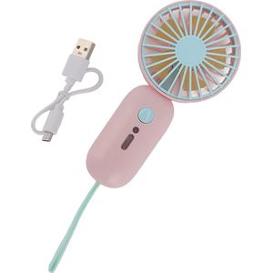 Eenvoudig te bedienen draagbare handventilator - gemakkelijk schoon te maken - zakformaat - reisventilator (Sakura Pink)