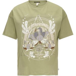 Q/S designed by - T-shirt - Maat M - Vrouwen - 72D0 GREEN - katoen
