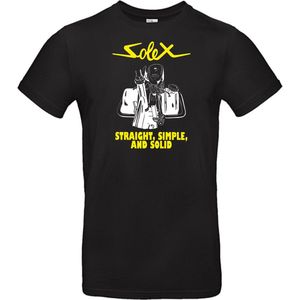 T- shirt zwart met opdruk Solex straight simple and solid maat S