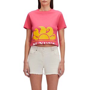 Badpak Sundek Cropped T-Shirt Met Maxi Logoprint - Streetwear - Vrouwen