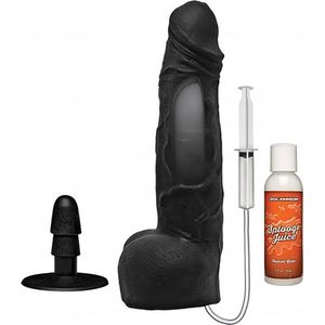 Squirting Cumplay Cock Dual Density ULTRASKYN - 10 Inch - - Realistic Dildos - Doc Johnson (all),Doc Johnson - Kink - black