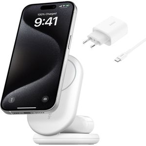 Belkin 2-in-1 Magnetische Inklapbare Draadloze Lader met Qi2 (15W) Magsafe Compatibel