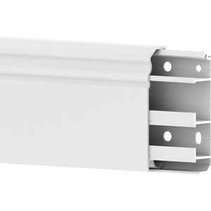 Plint met Kabelgoot - PVC - Wit - 4 Stuks - 1,5 m