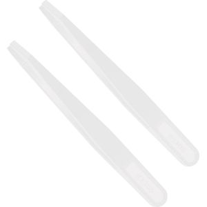 Pack van 2 Plastic Antistatische Tweezers - Dust-free Witte Plat Tip Tweezers - Precisie Plastic Tweezers voor Elektronica Laboratorium Hobby's