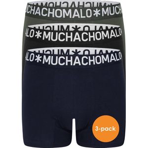 Muchachomalo Light Cotton boxershorts (3-pack) - heren boxers normale lengte - blauw - groen en zwart - Maat: S