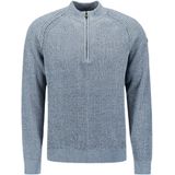 No Excess - Pullover - Lichtblauw Melange - Chenille - Half Zip