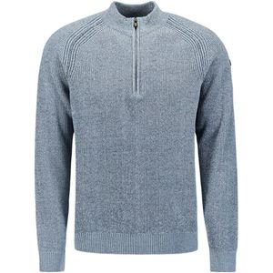 No Excess - Pullover - Lichtblauw Melange - Chenille - Half Zip