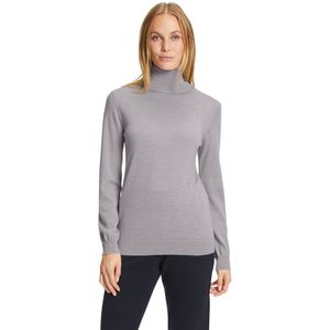 FALKE Basic Roll Neck New Merino elegante klassieker wol coltrui dames grijs - maat XS
