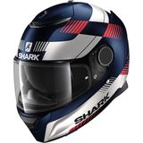 SHARK SPARTAN 1.2 STRAD Motorhelm integraalhelm Mat blauw Wit Rood - Maat XL