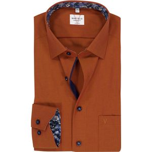 MARVELIS - Modern Fit - Overhemd - Oranje - Strijkvrij - Boordmaat 46